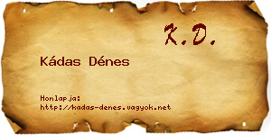 Kádas Dénes névjegykártya